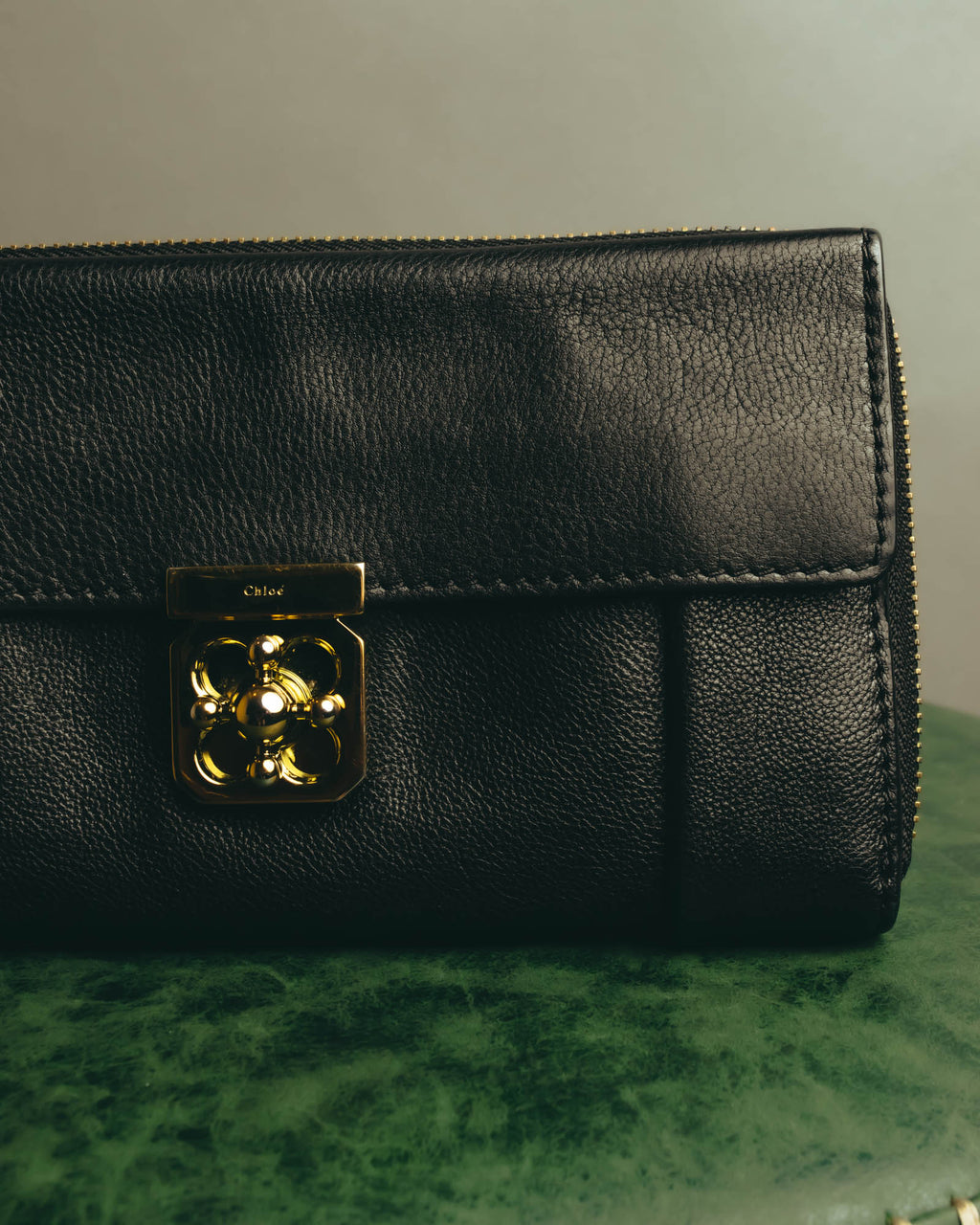 "Chloé" 2010's Black leather long wallet