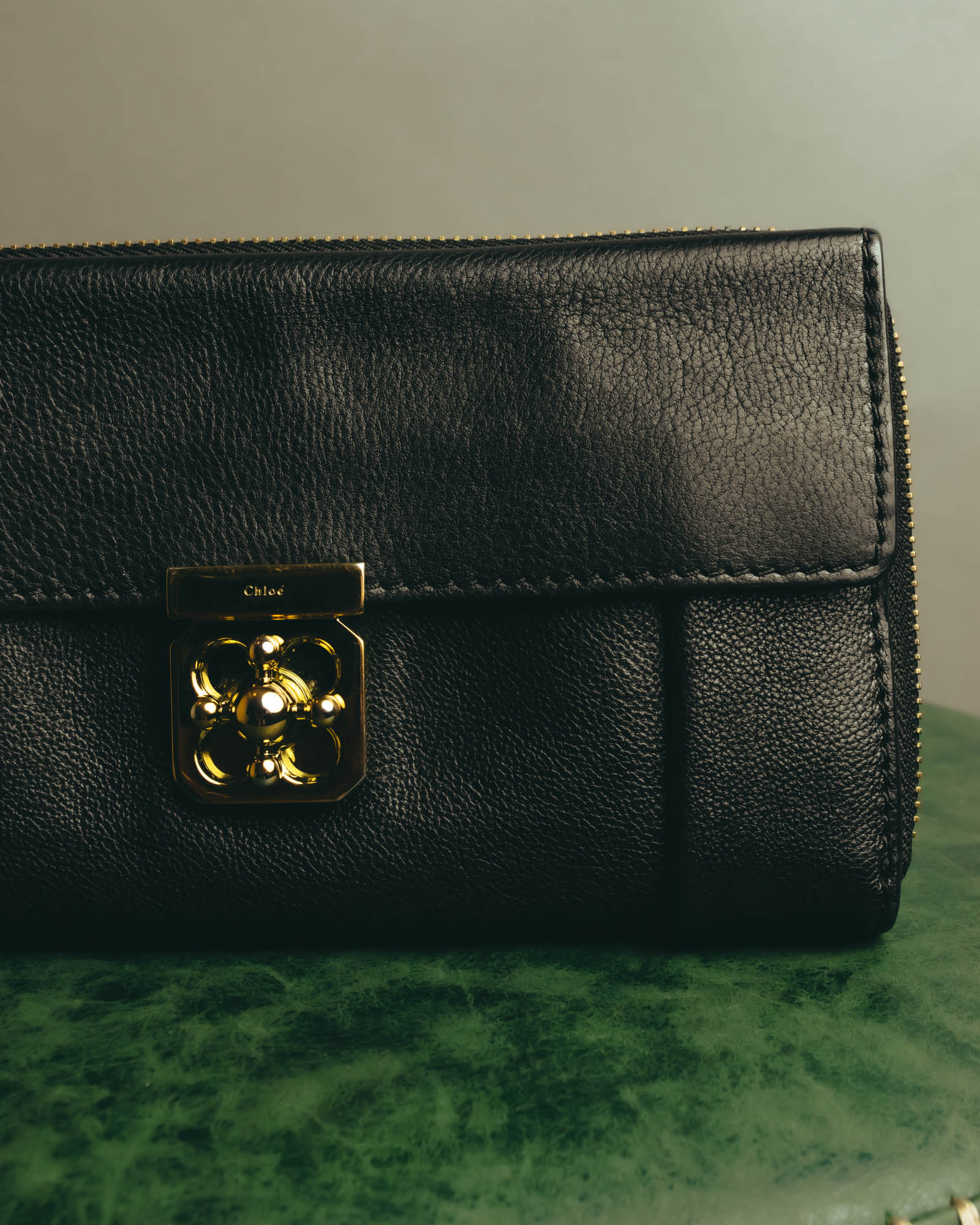 "Chloé" 2010's Black leather long wallet