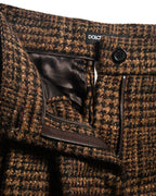 Dolce & Gabbana/ Check Patterned Culotte Shorts Brown