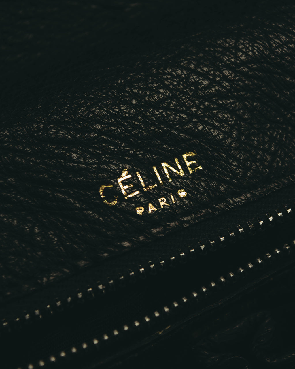 -SPECIAL- “CELINE“ 00’s-10’s Ostrich embossed leather shoulder bag