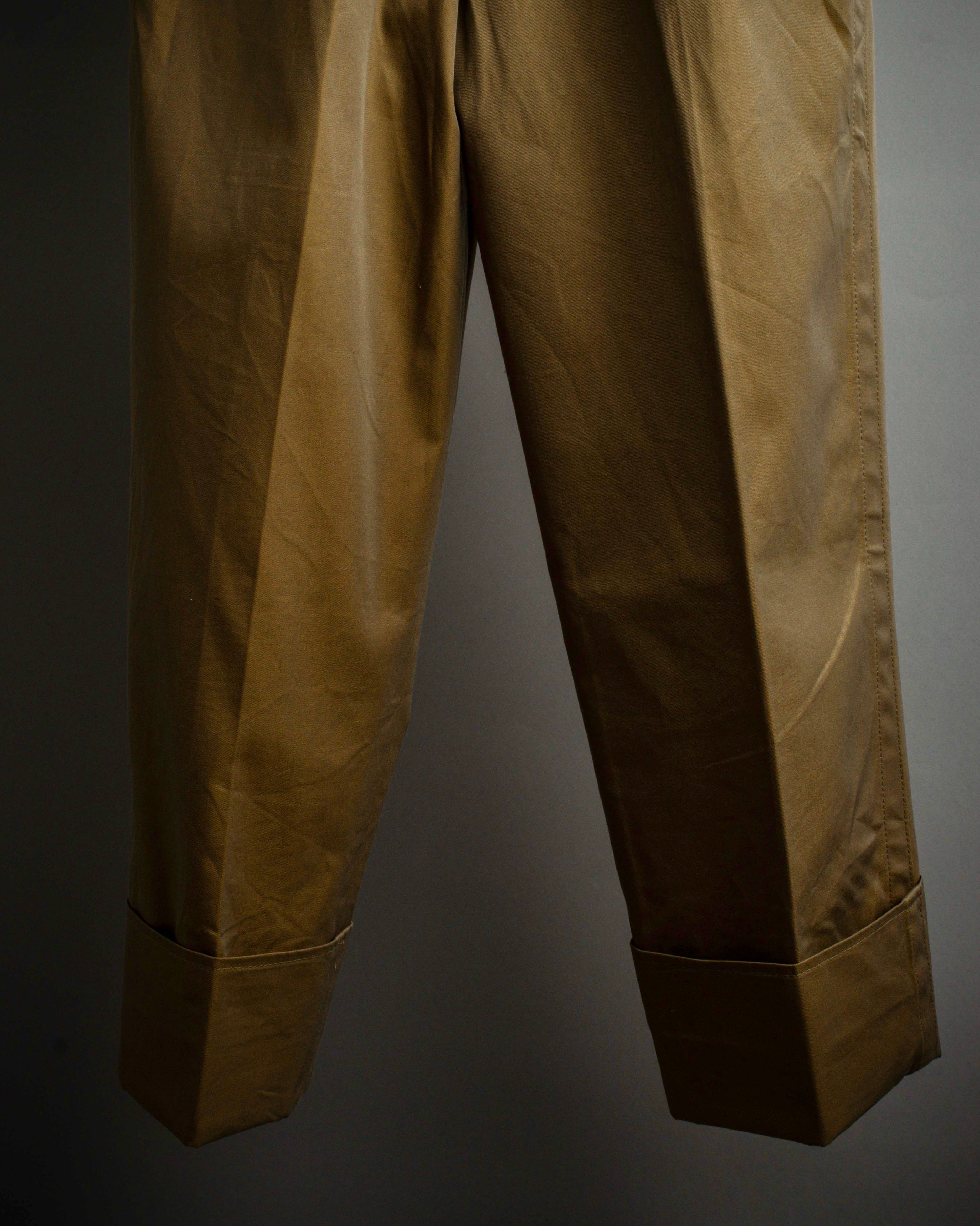 "Acne Studios" Belted design cotton twill high-waisted pants