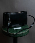 "BALENCIAGA" Horizontal metallic plate design leather shoulder bag