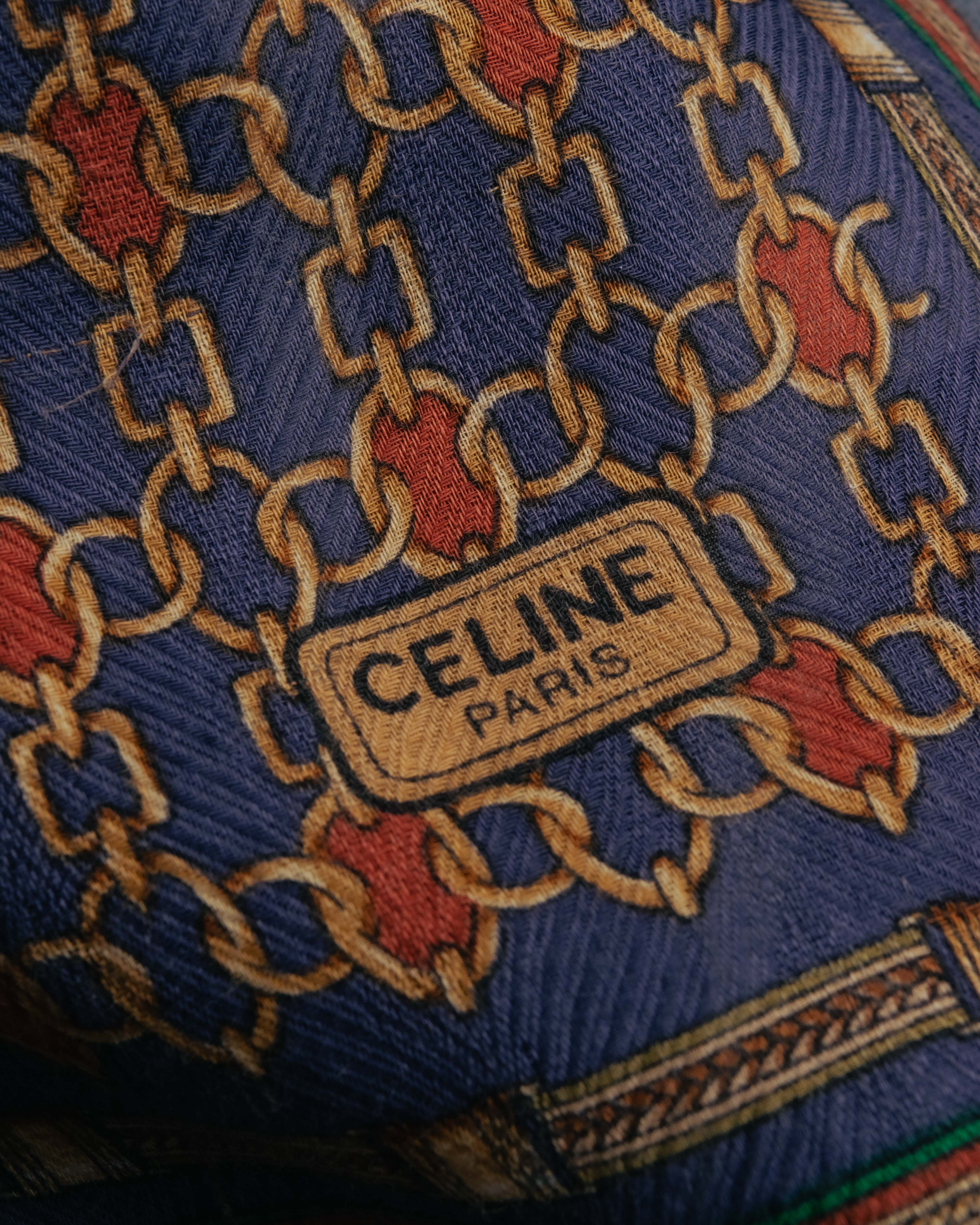 CELINE (セリーヌ) - スカーフ - ネイビー - 80's-90's ヴィンテージ CELINE (セリーヌ) - スカーフ - ネイビー - 80's-90's ヴィンテージ