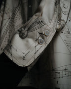 –SPECIAL– "HERMES" 90’s La musique des sphères silk twill printed shirt