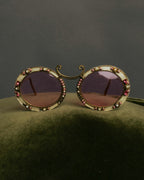 "Christian Dior" 70's-80's Vintage ornate jewel-embellished round sunglasses
