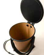 VASIC/ “COCO” Leather Bucket Bag Raffia