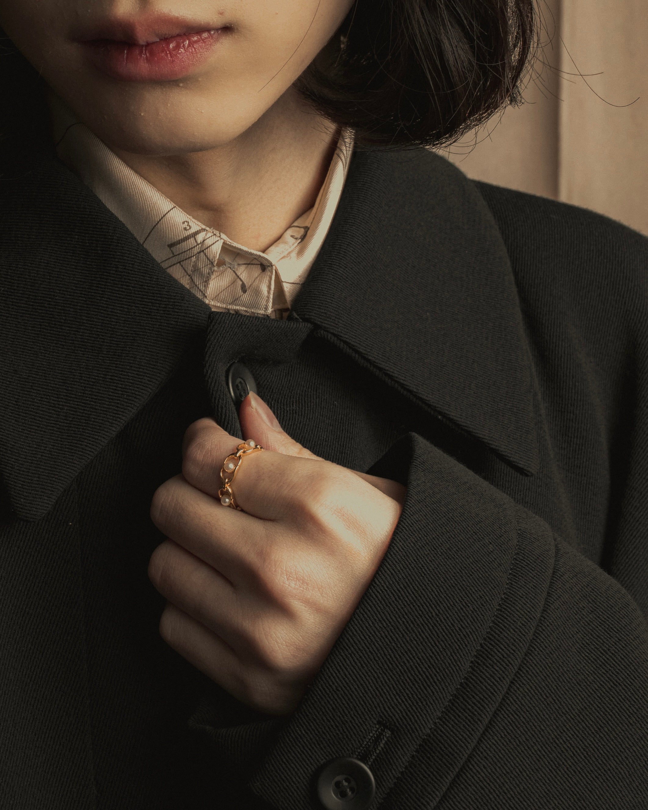 -SPECIAL- "Y's" 15AW Cape design panel oversized stand collar coat