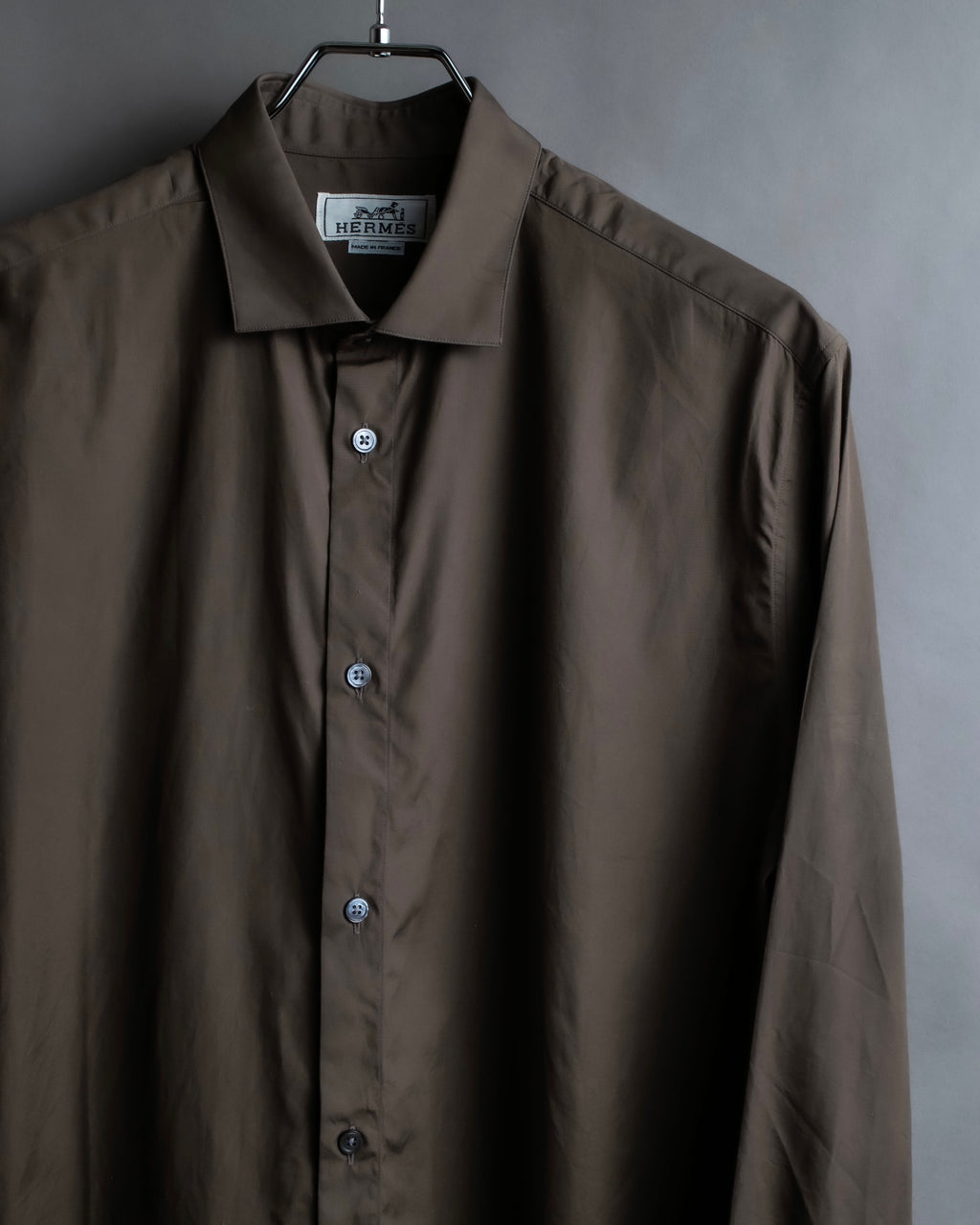 "HERMES" Mocha brown color oversized shirt