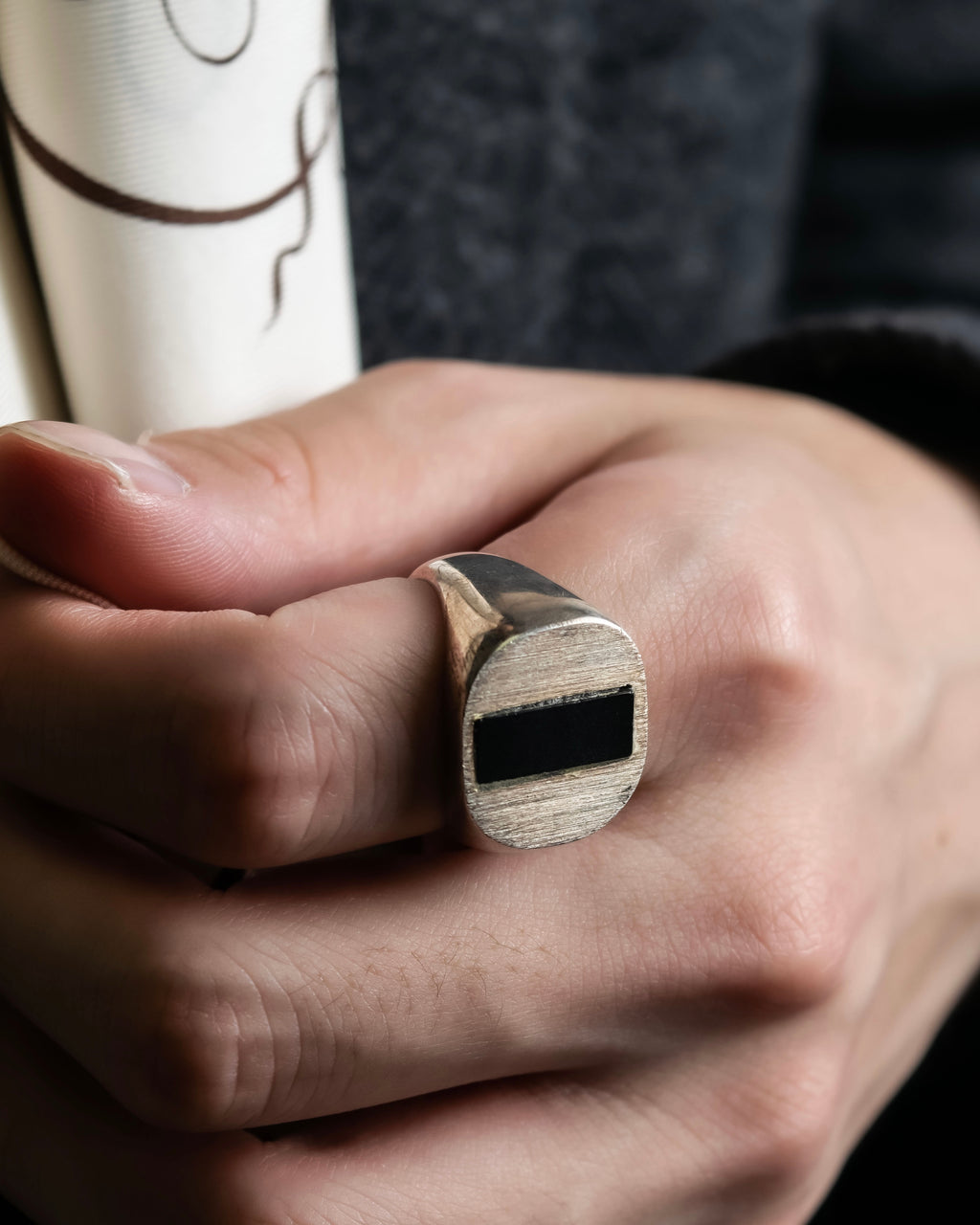"MAISON MARGIELA" 18SS signet design silver ring