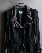"ARMANI COLLEZIONI" Satin switch design knit tailored jacket