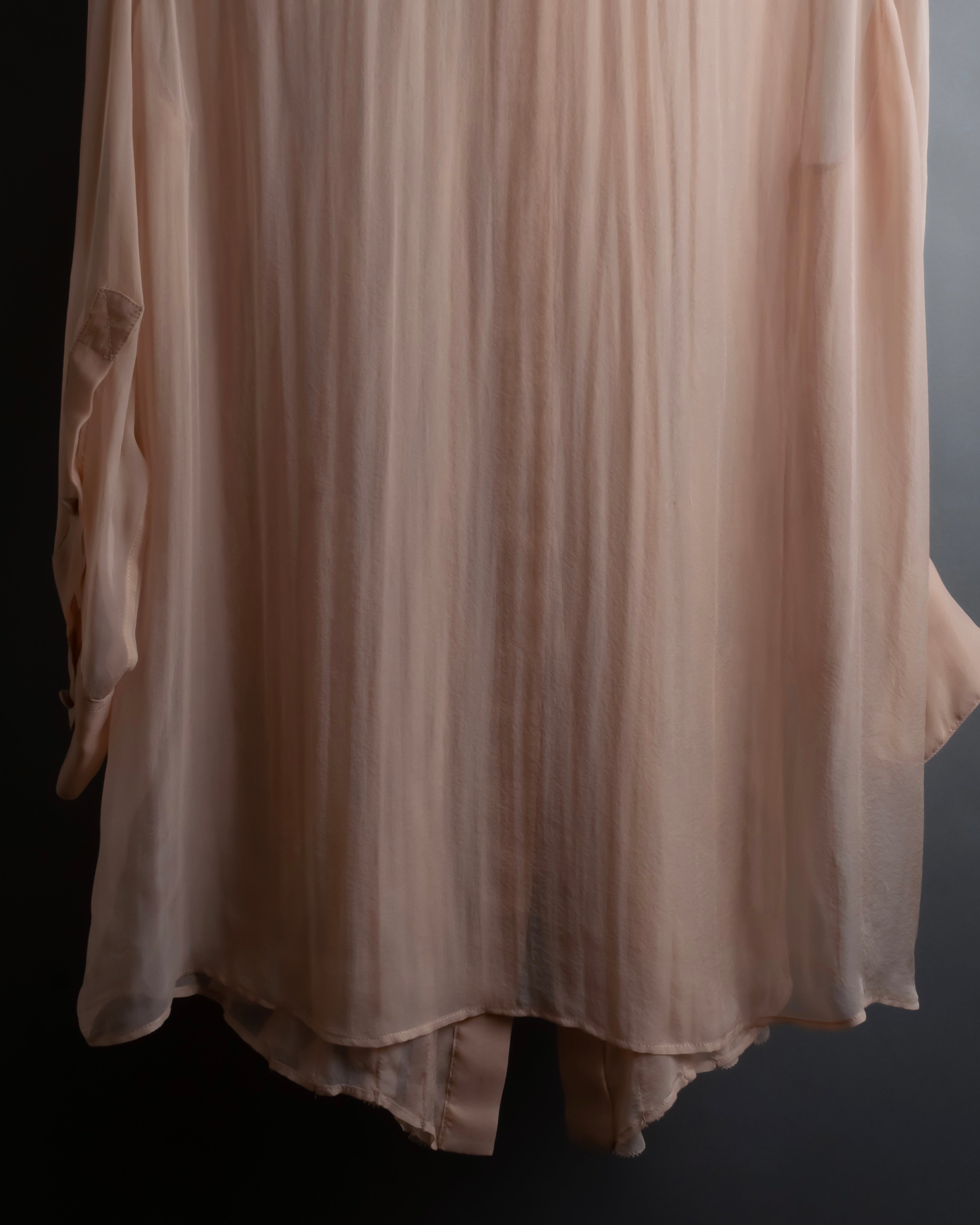"VALENTINO" Ruffle detail sheer bowtie blouse