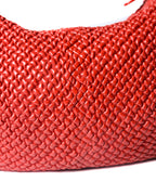 BOTTEGA VENETA/ Leather Hobo Shoulder Bag Red
