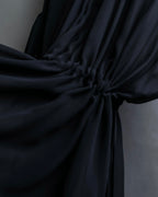 "DRIES VAN NOTTEN" Gather tiered design sheer black dress