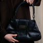 "GUCCI" Horizontal shape metal fittings design leather one shoulder bag