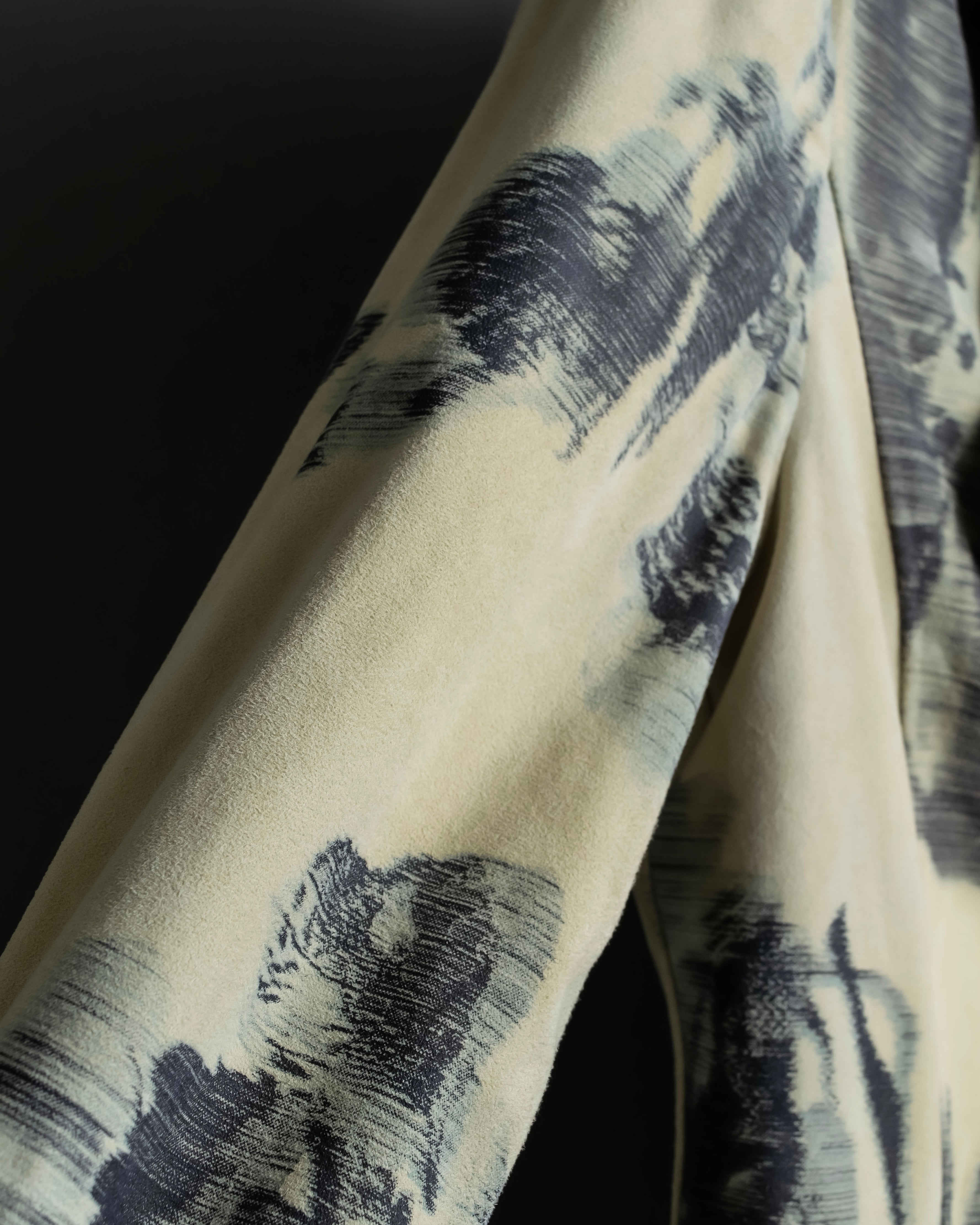 "ARMANI" Botanical print frilled collar jacket