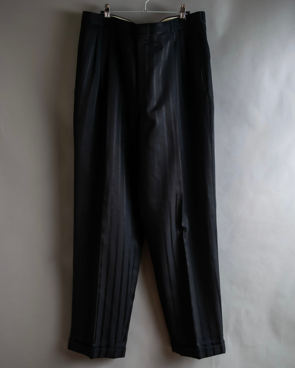 "Vintage subtle gloss striped wide slacks"