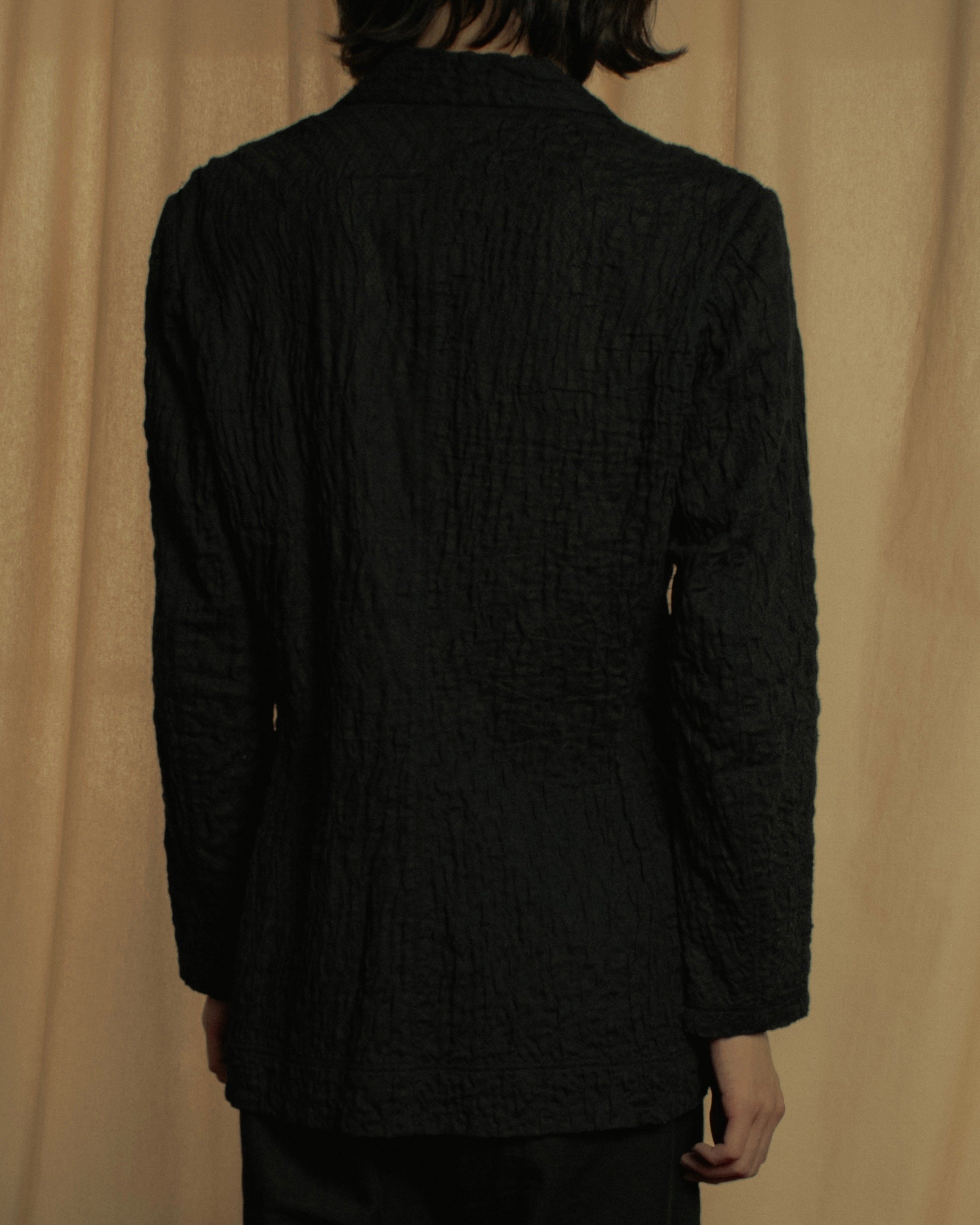 "ISSEY MIYAKE" 98SS Cotton shrunken tailored jacket