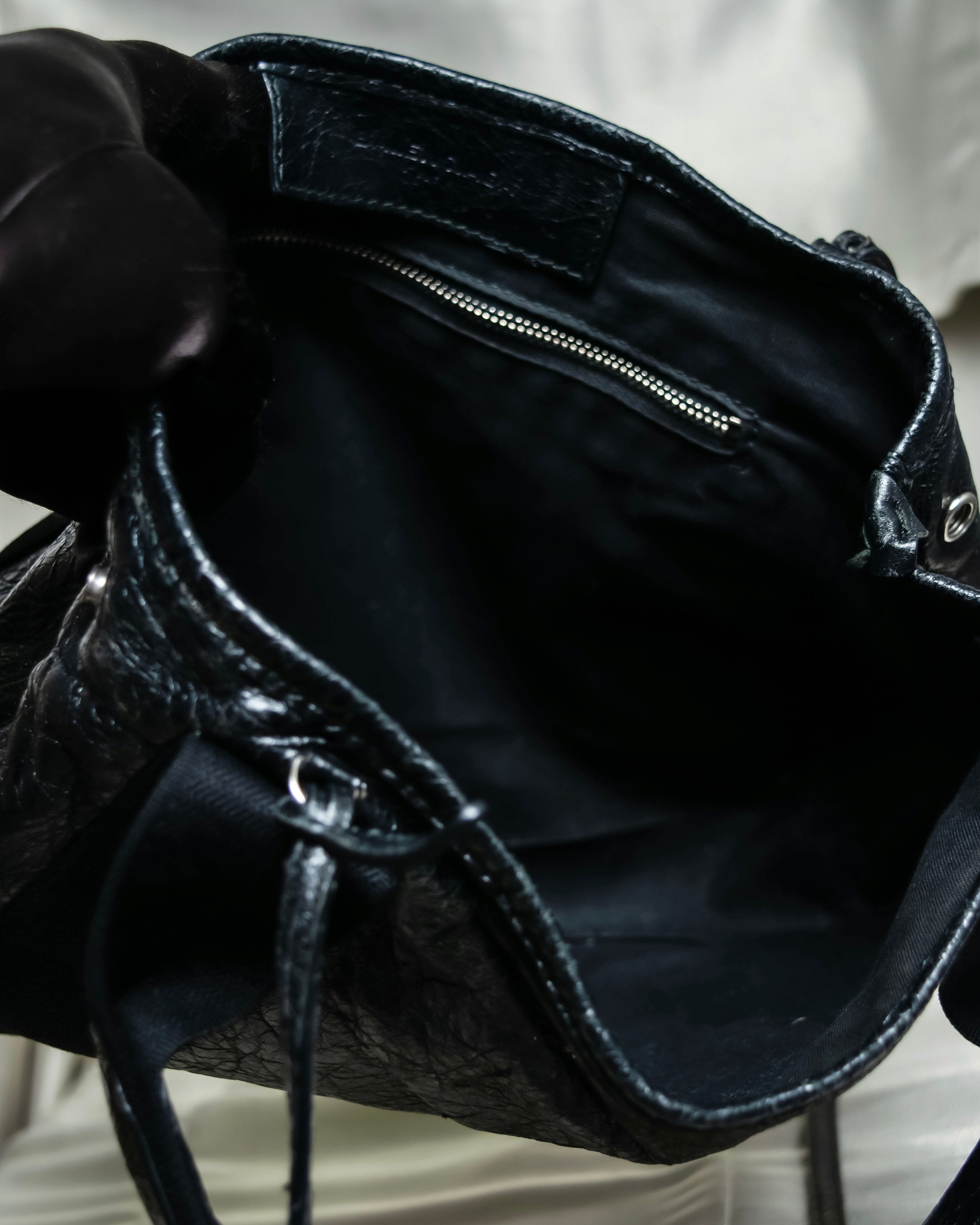 “Balenciaga”  navy cavas xs hand bag