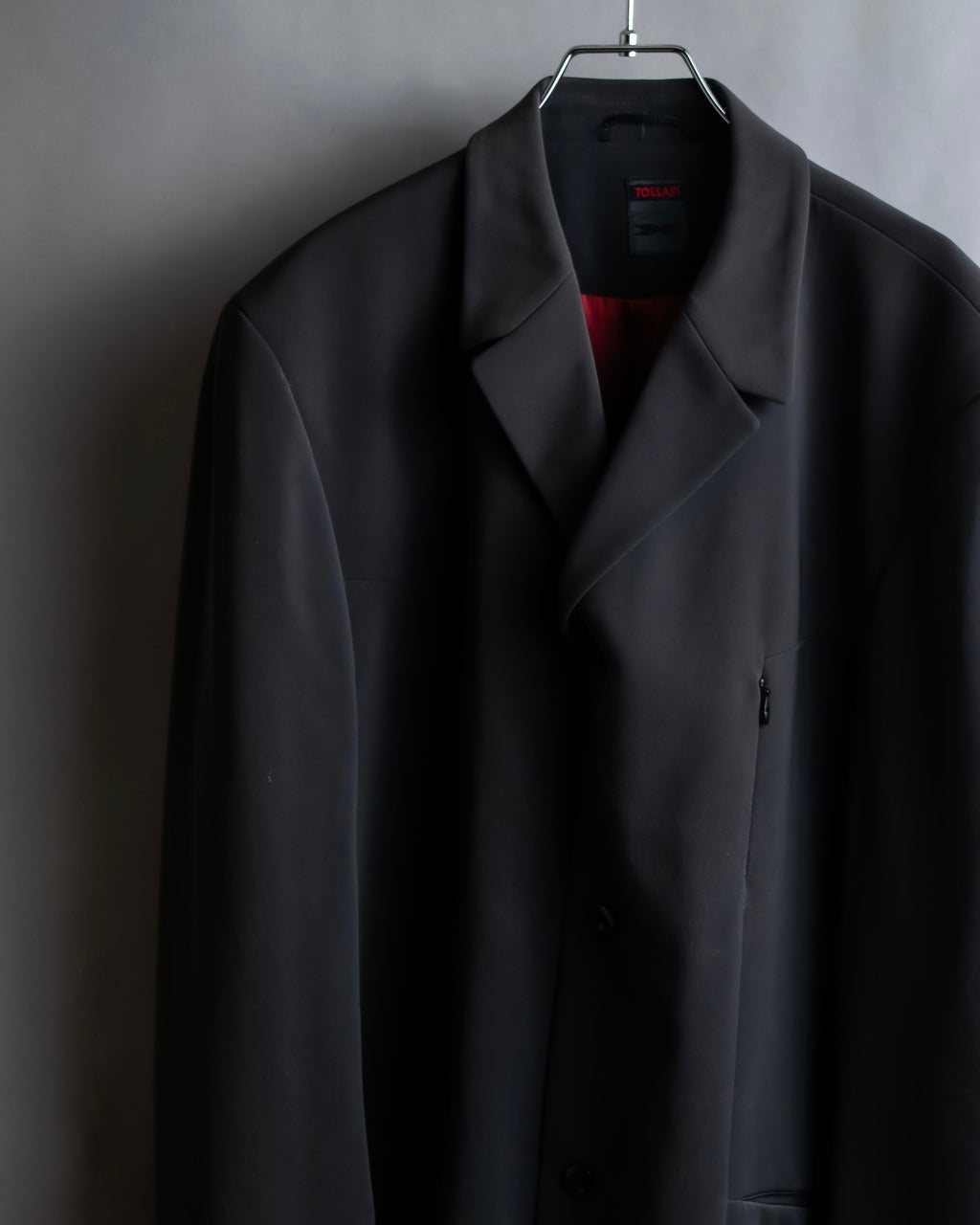 "TOSSARI" Shiny hidden zipper design tailored jacket