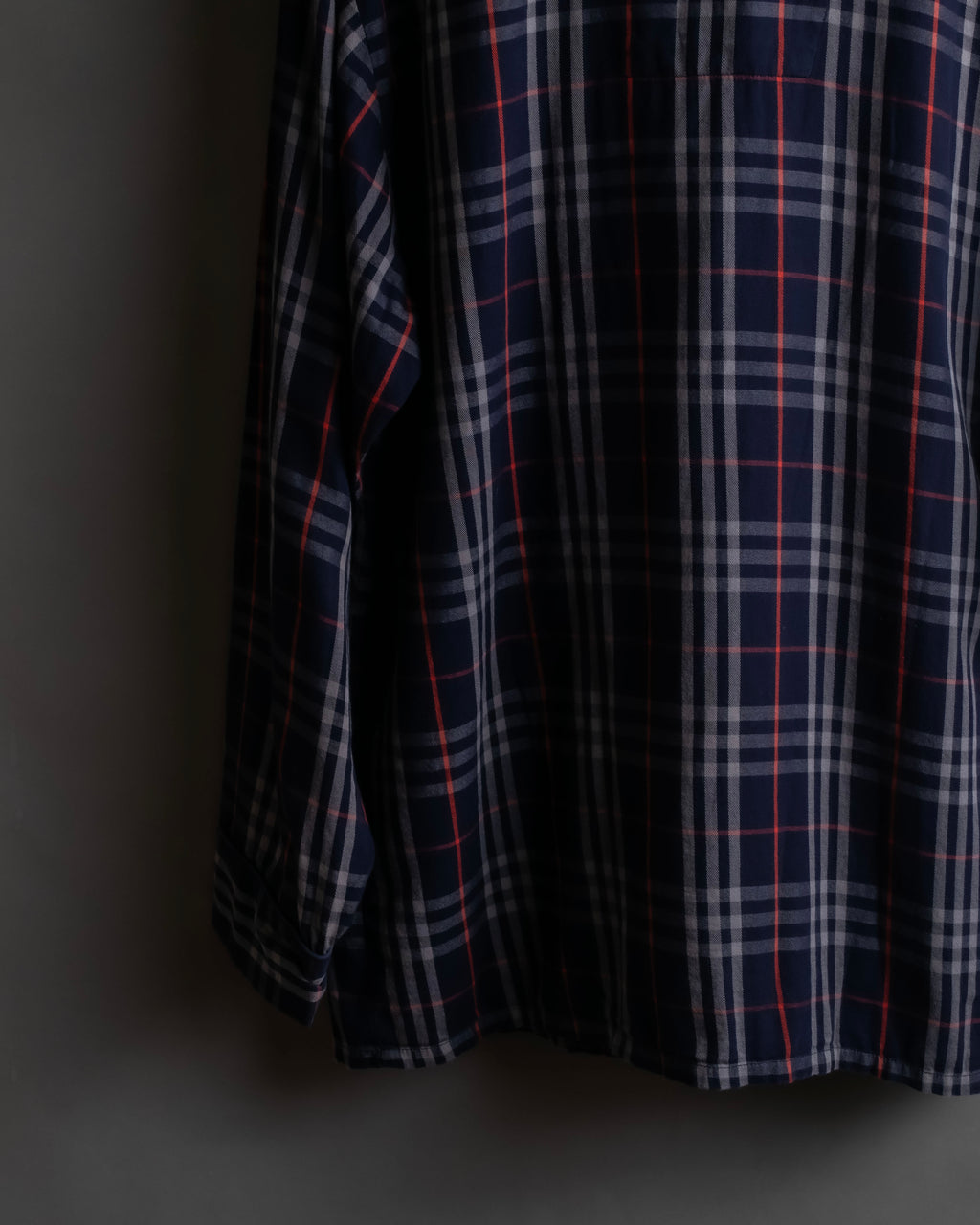 "BURBERRYS" Navy check pattern relaxing pajama shirt