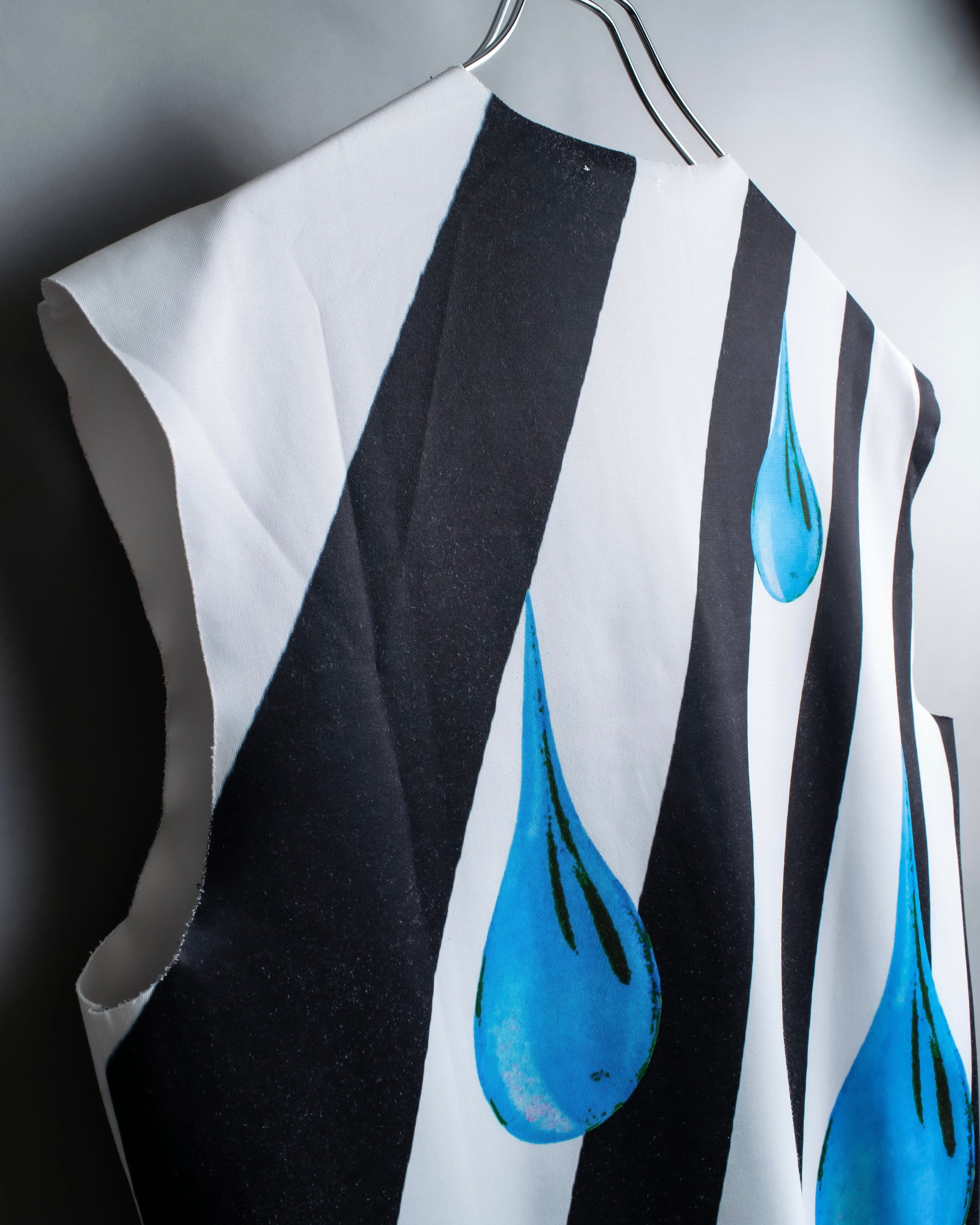 "RAF SIMONS" 14ss Neoprene graphic sleeveless T-shirt