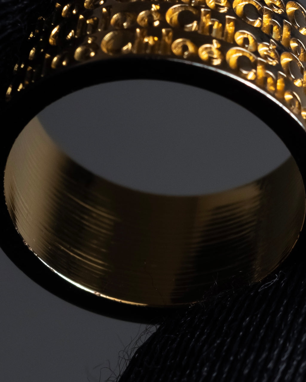 "Chloe" Logo engraved design gold tone ring