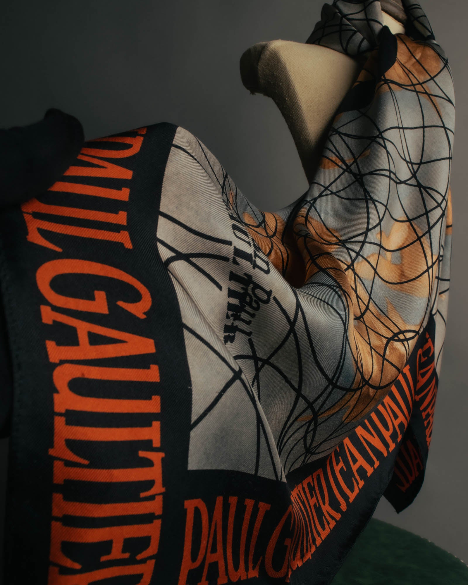 “Jean Paul Gaultier” 90’s-00’s Graphic logo scarf