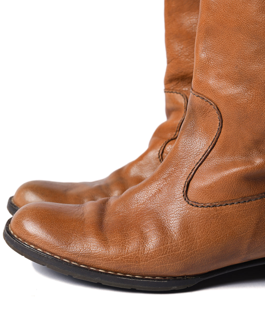 HENRY BEGUELIN/ Western Detailed Long Leather Boots