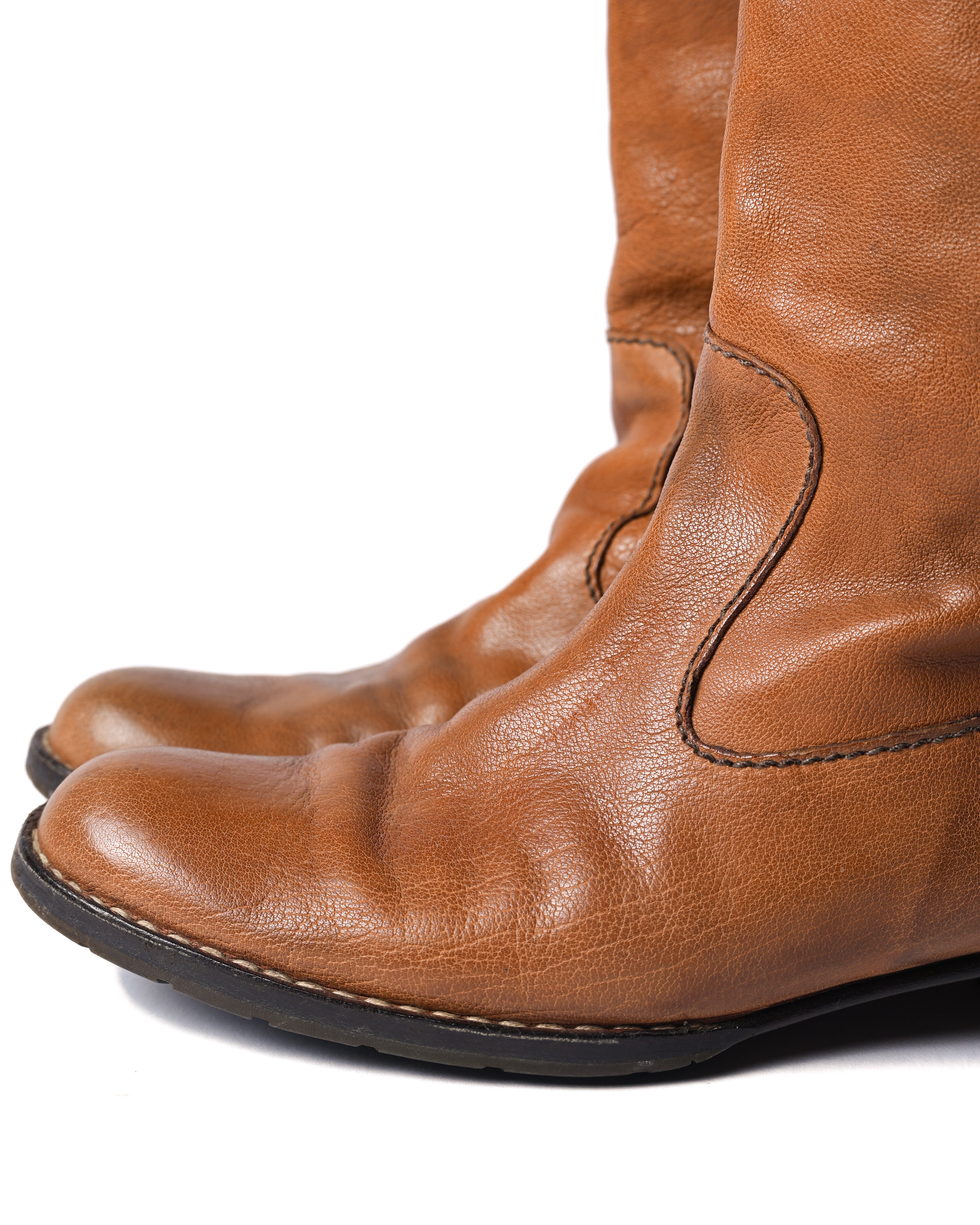 HENRY BEGUELIN/ Western Detailed Long Leather Boots