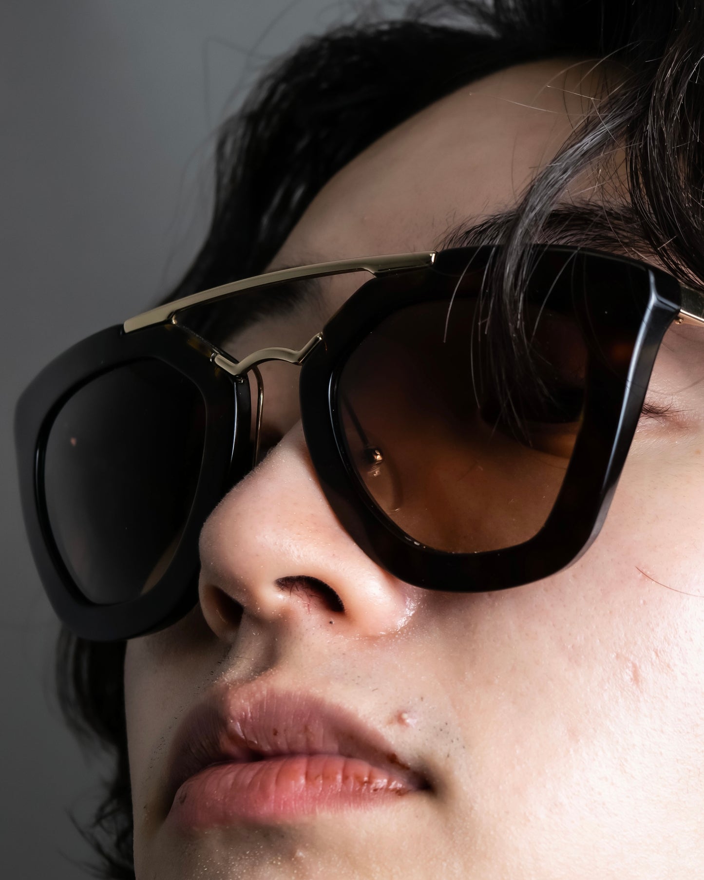 "PRADA" Oval square frame tortoiseshell sunglasses