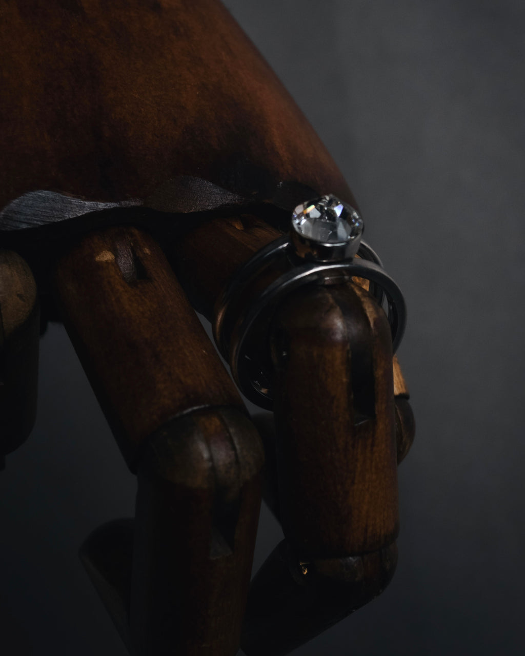 "Christian Dior" 00’s industrial solitaire crystal signet ring