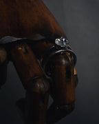 "Christian Dior" 00’s industrial solitaire crystal signet ring