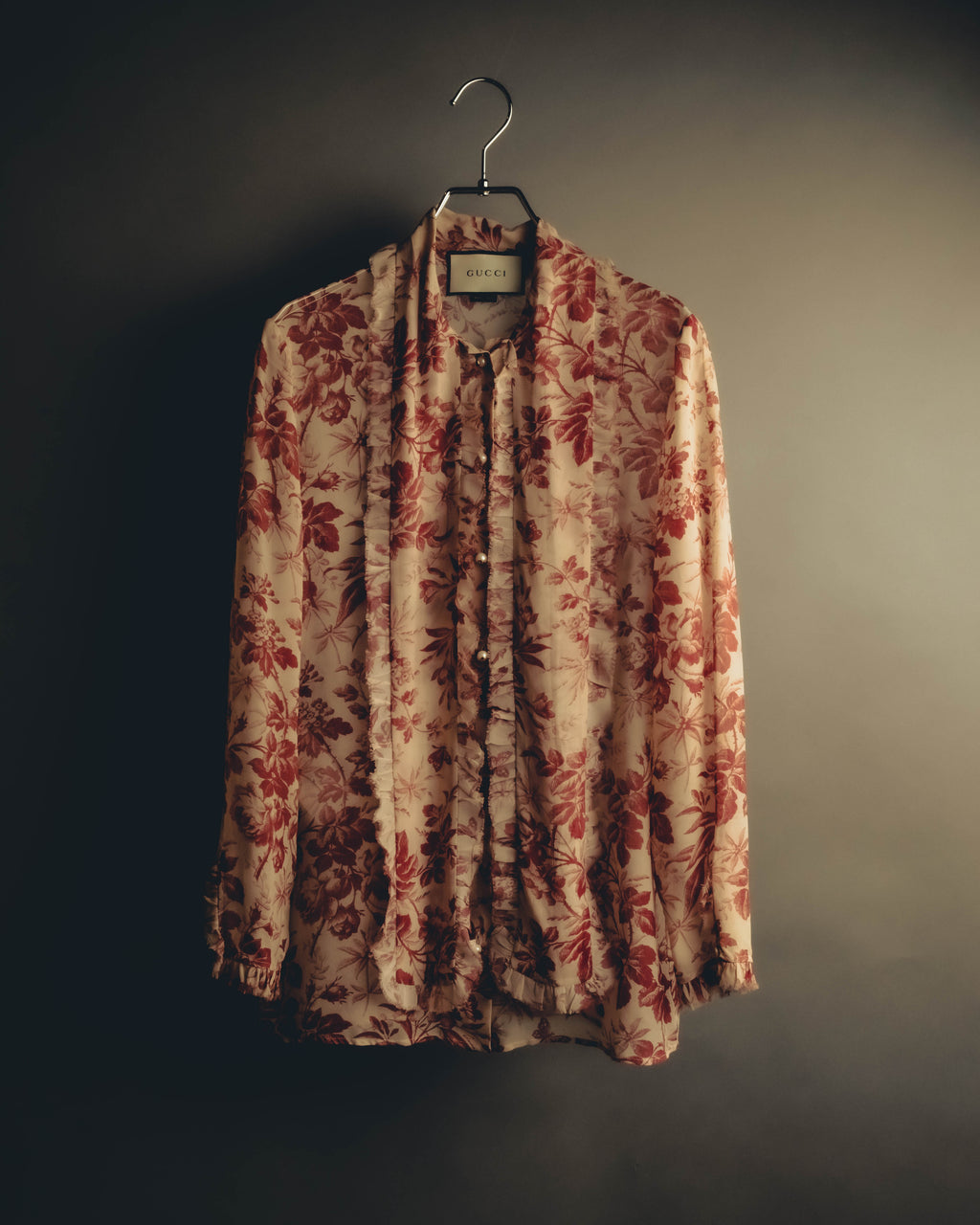 -SPECIAL- "GUCCI" 2010's-20's Romantic floral ruffle blouse