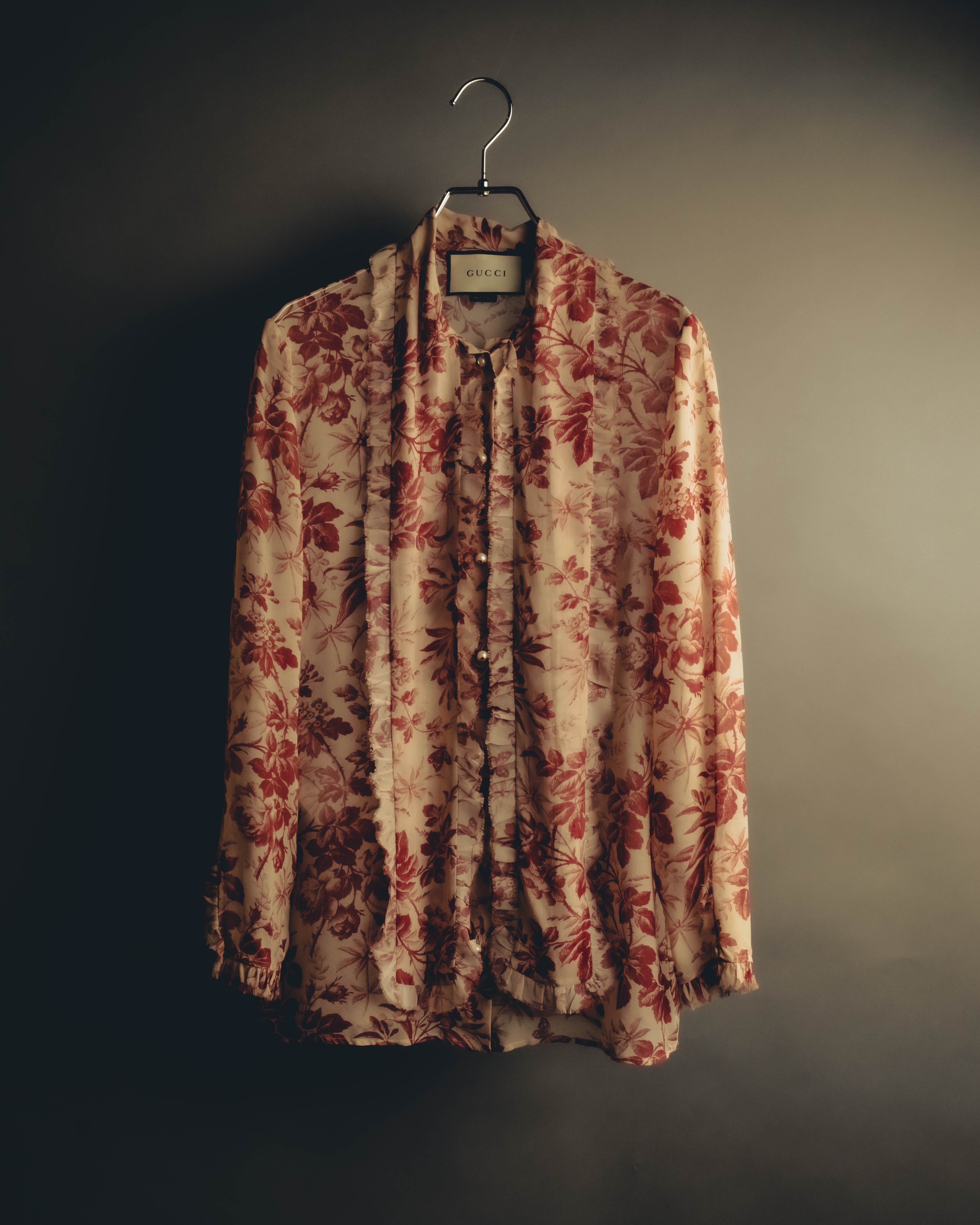 -SPECIAL- "GUCCI" 2010's-20's Romantic floral ruffle blouse