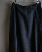 "Christian Dior" Front button design flare wool skirt