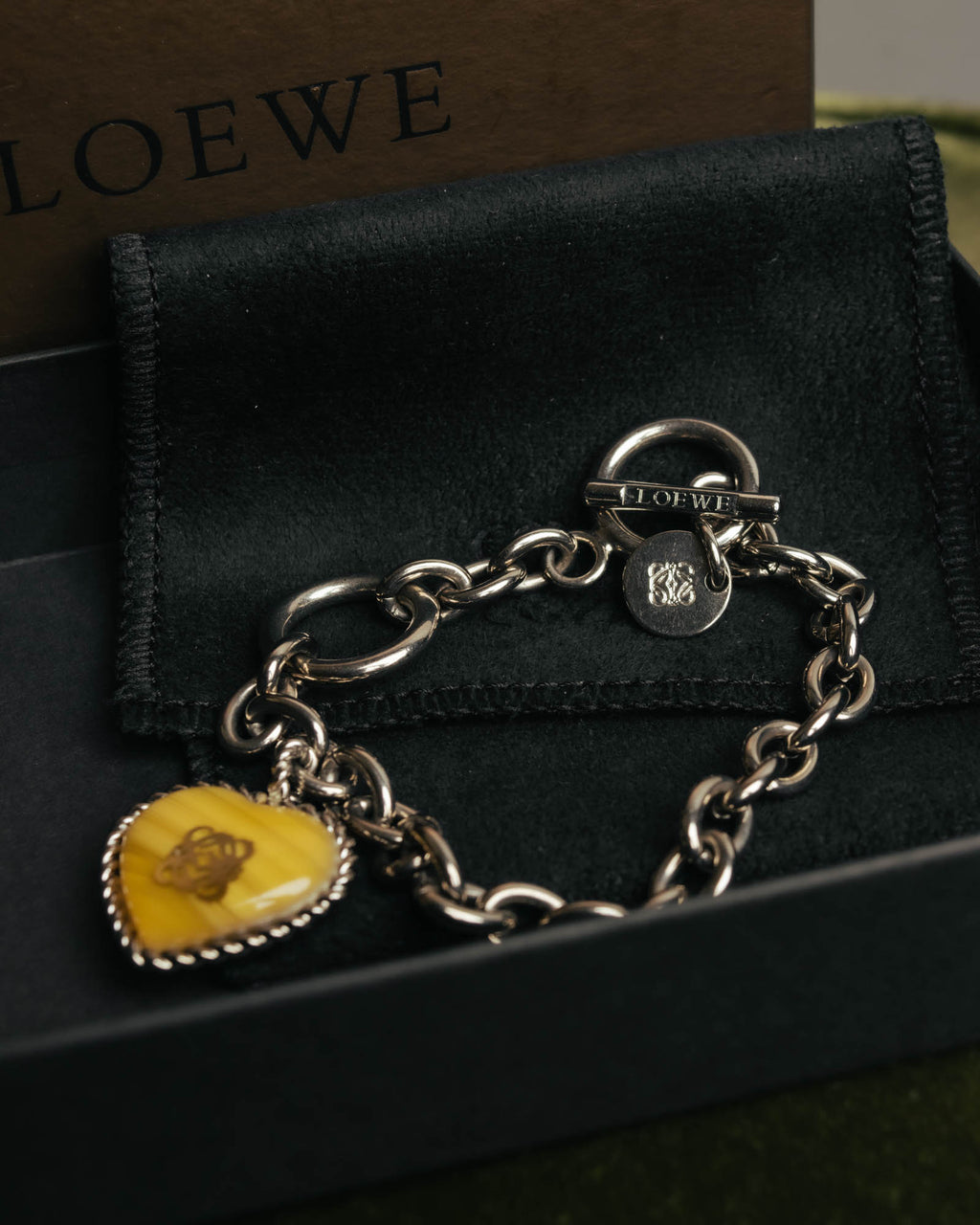 “LOEWE“ 16AW Yellow heart charm chain bracelet