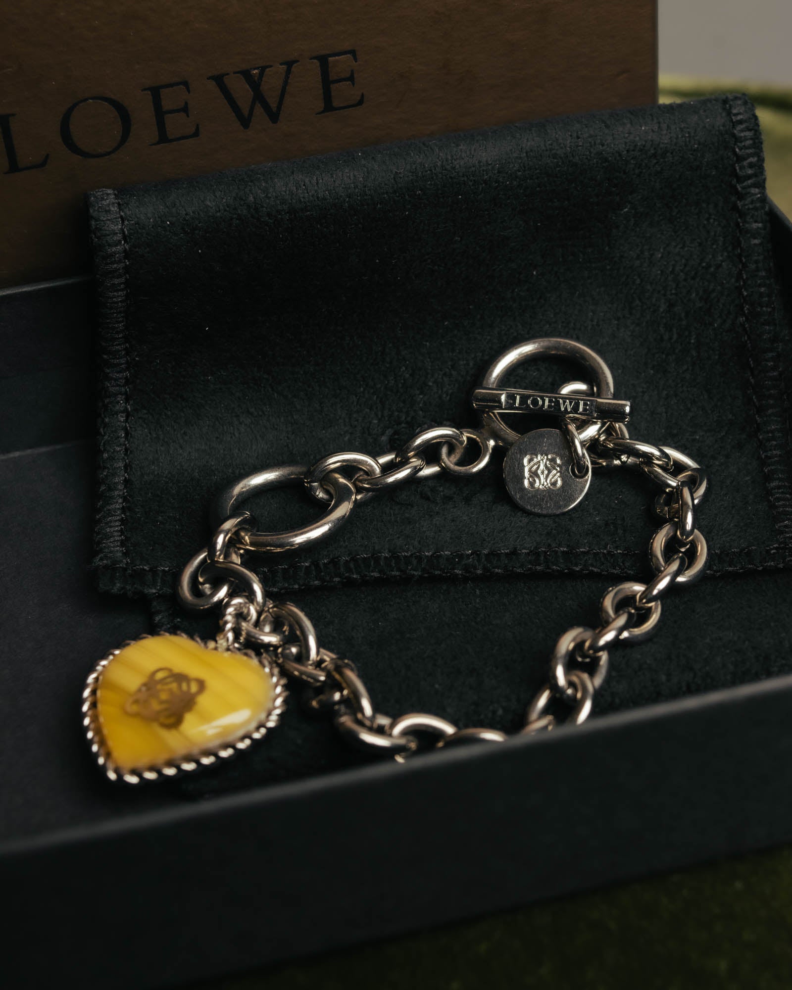 “LOEWE“ 16AW Yellow heart charm chain bracelet