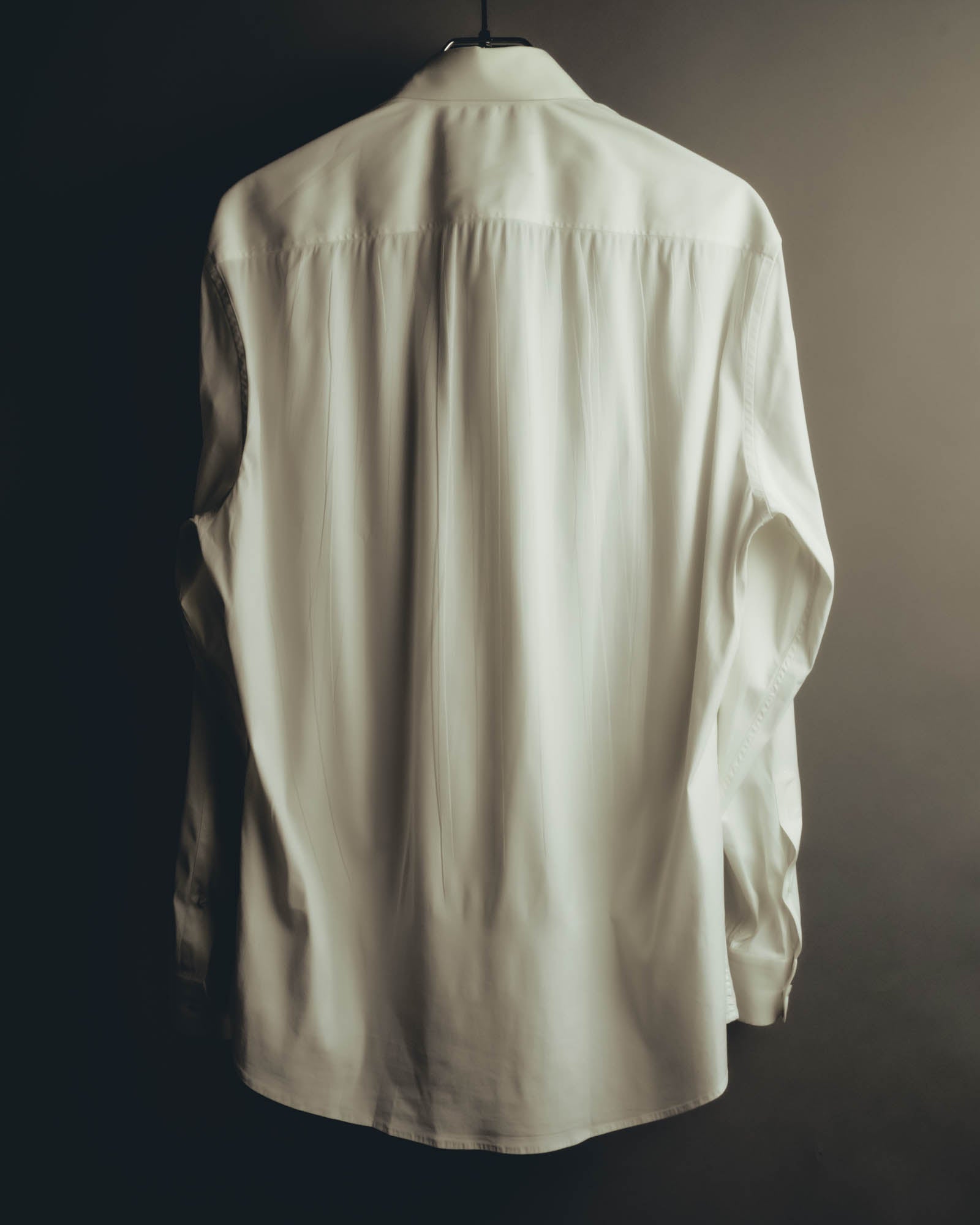 "GUCCI" 10's-20's Minimal ivory dress shirt