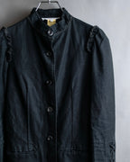 "vanessa bruno" Lace fringe design drawstring cotton linen shirt dress