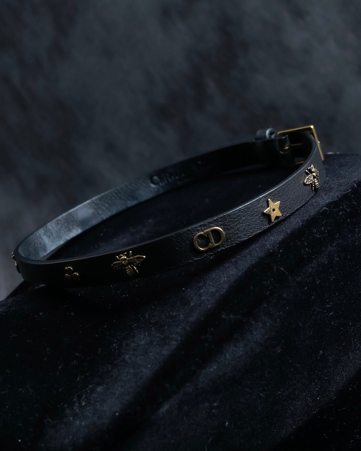 "Christian Dior" Mystical motif leather bracelet