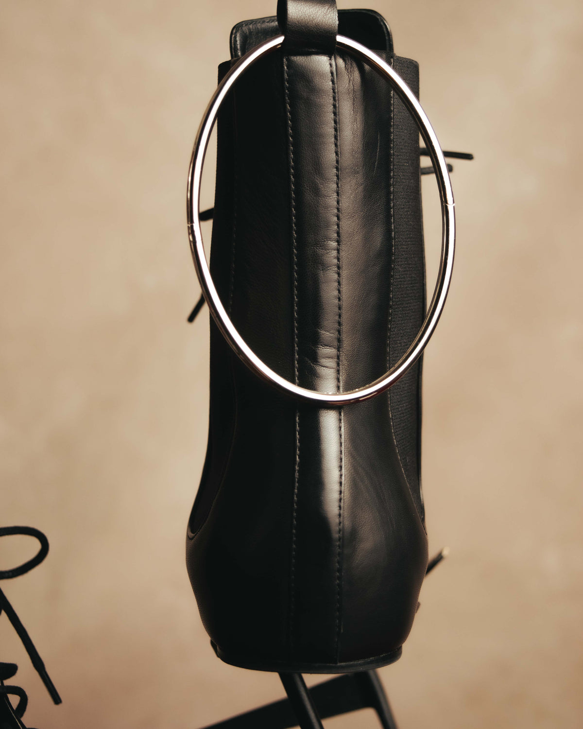 -SPECIAL- "JIL SANDER" 10's Sculptural gathered toe leather ankle boots