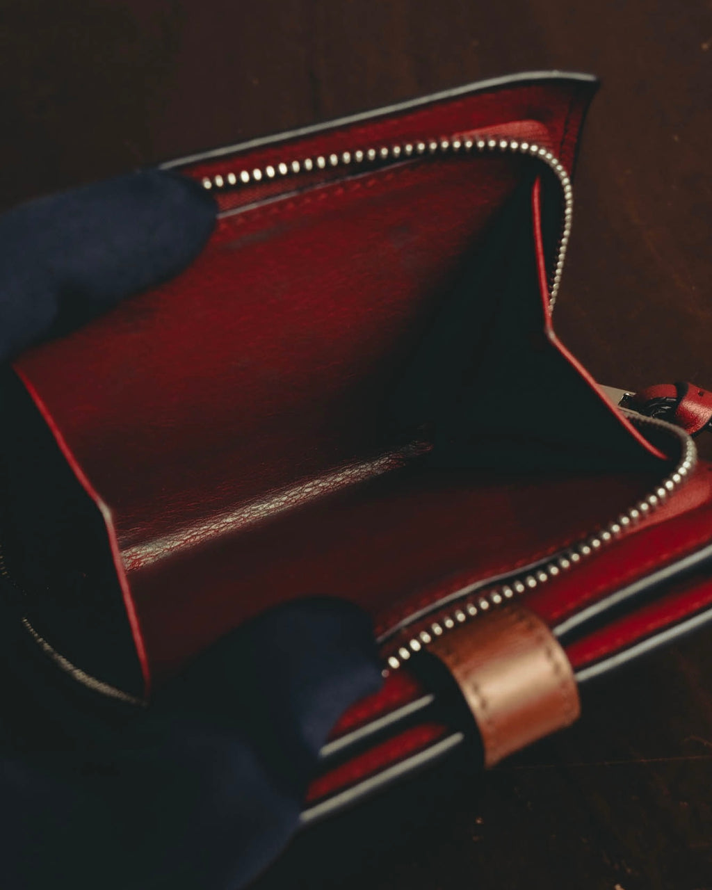"LOEWE" 20's Bicolor small vertical leather wallet