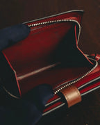 "LOEWE" 20's Bicolor small vertical leather wallet