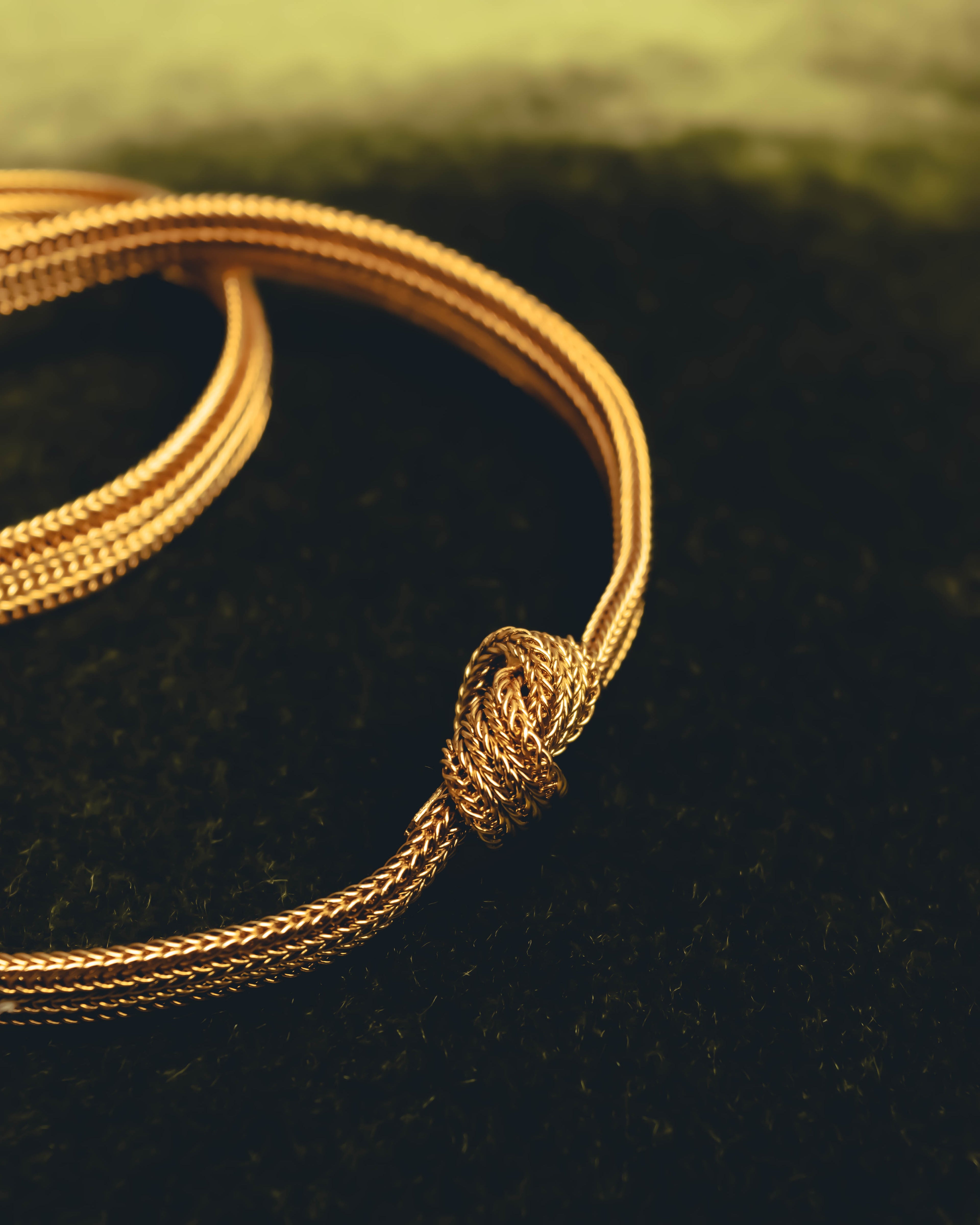 "Christian Dior" Gold tone braided knot costume jewelry necklace