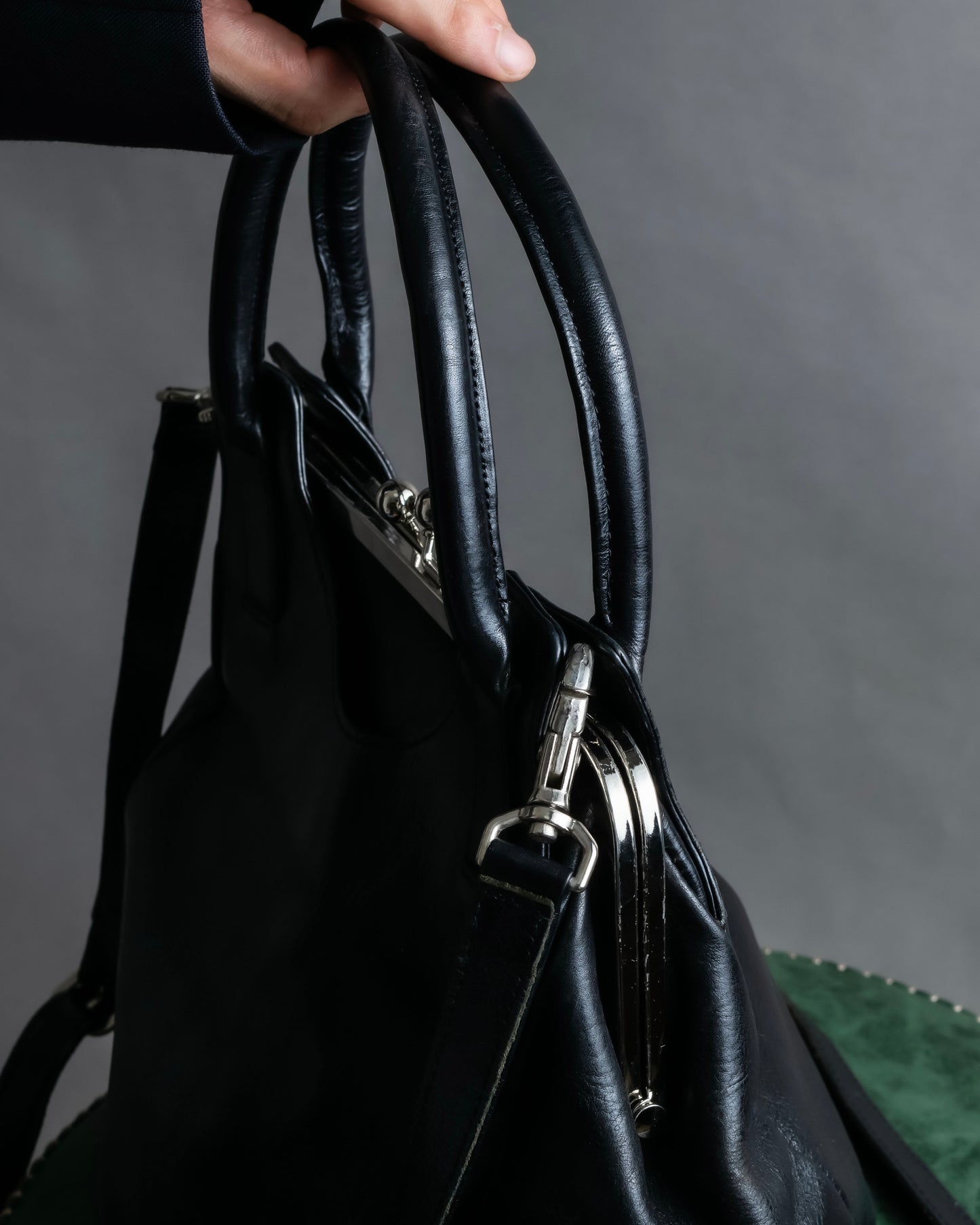 "YOHJI YAMAMOTO +NOIR"" 19AW clasp design 2way leather bag