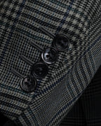 "HERMES" 90’s belvest silk wool linen peak lapel tailored jacket