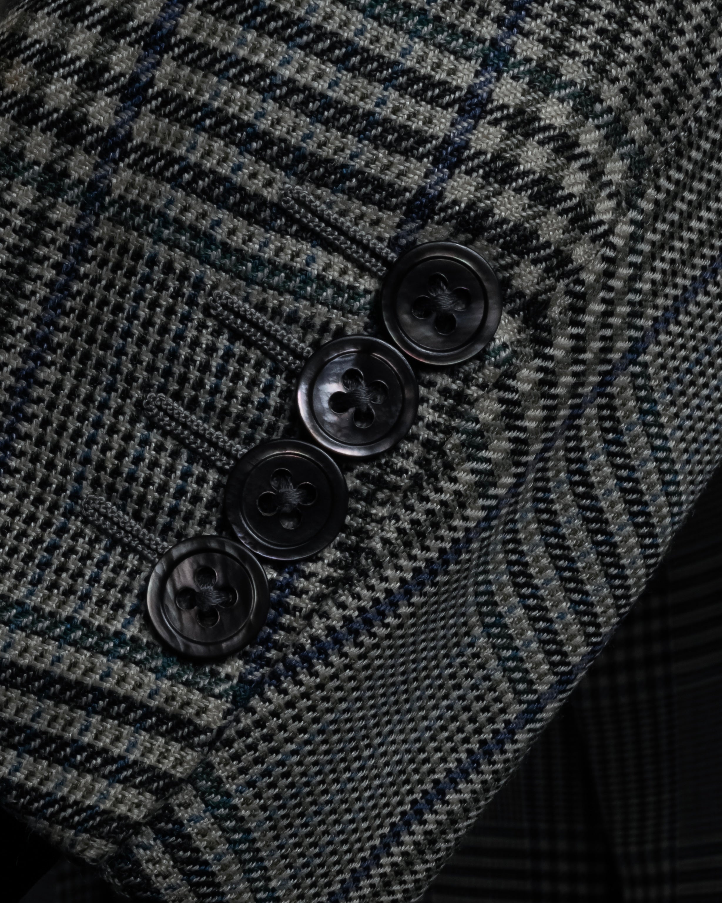 "HERMES" 90’s belvest silk wool linen peak lapel tailored jacket