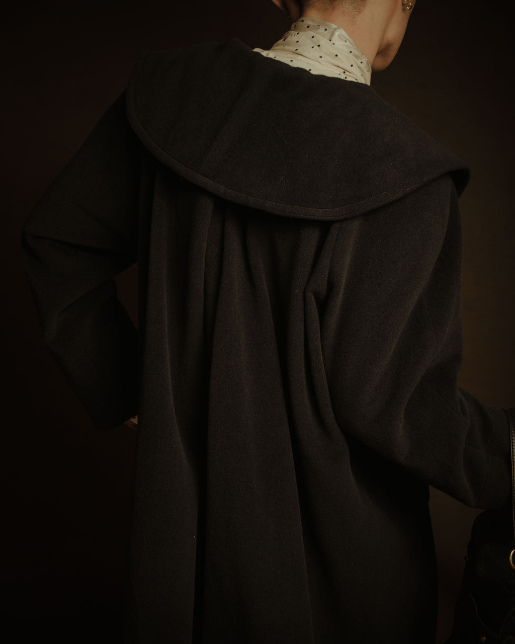 –SPECIAL– “Christian Dior” 80’s-90’s Angora blend sailor collar A-line coat