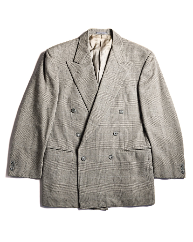Ermenegildo Zegna /80's-90's Glen-check Double-Breasted Blazer