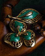 "BALENCIAGA" Floral＆leaf motif brooch set of 2